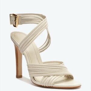 SCHUTZ Marcella Strappy Heeled Sandals Pearl Size 9 NIB